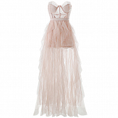 Картинка Платье корсетный верх юбка мини кружево + макси сетка воланами от магазина LonnaMag