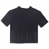 Картинка Топ футболка шов под грудью сетка на талии эффект корсета от магазина LonnaMag