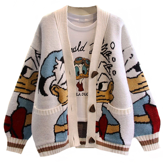 Картинка Кардиган oversize мульт Дональд Дак от магазина LonnaMag