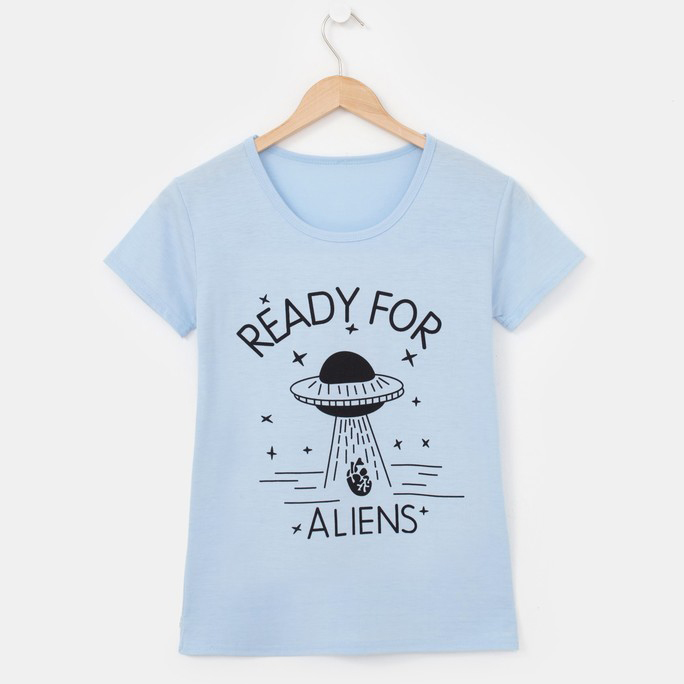 Картинка Футболка надпись READY FOR ALIENS от магазина LonnaMag