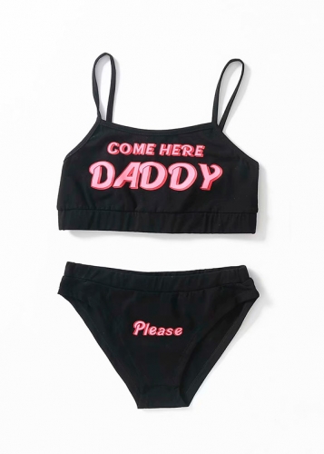 Картинка Комплект белья лиф топ Come here Daddy + трусики Please от магазина LonnaMag