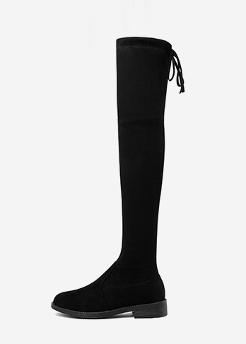 картинка Сапоги ботфорты под замшу на бархате - плоская подошва от магазина LonnaMag