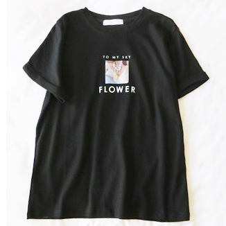 Картинка Футболка принт надпись FLOWER от магазина LonnaMag