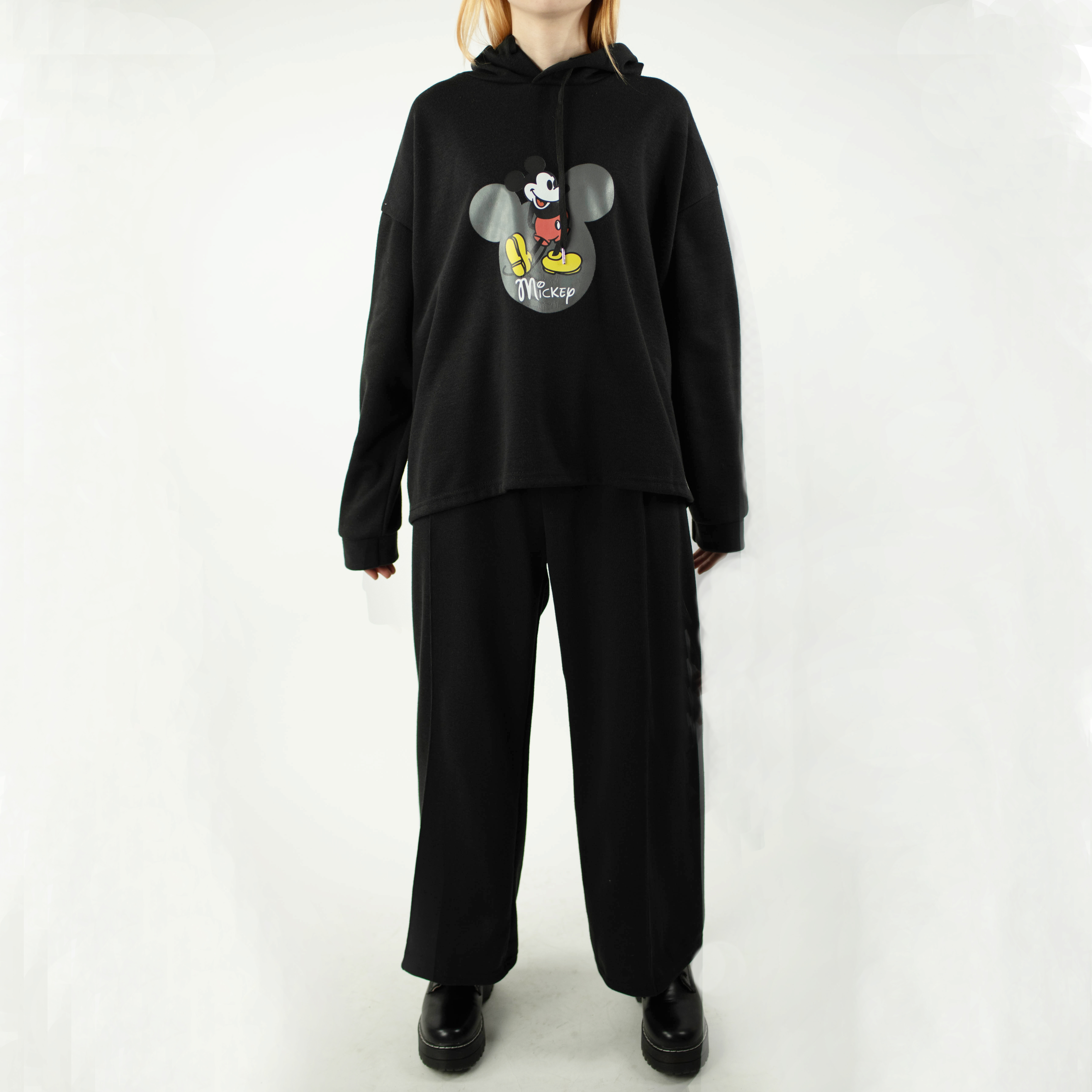 Картинка Костюм худи принт микки Mickey + широкие штаны (флис) от магазина LonnaMag