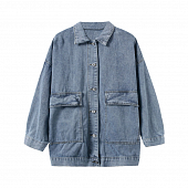 Картинка Куртка джинсовая oversize базовая 2 накладных кармана от магазина LonnaMag