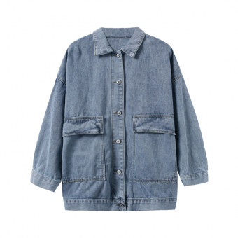 Куртка джинсовая oversize базовая 2 накладных кармана