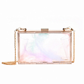 картинка Сумка crossbody прозрачная с перьями на цепочке от магазина LonnaMag