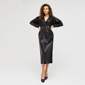 Картинка Платье длина миди блестящая эко-кожа MINAKU: Leather look от магазина LonnaMag