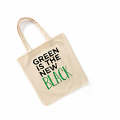 картинка Сумка шоппер холщовая надпись GREEN IS THE NEW BLACK от магазина LonnaMag
