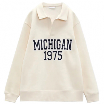 Свитшот спорт воротник поло MICHIGAN 1975 (есть комплект)