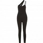 Картинка Комбинезон длинный по фигуре широкая и тонкая лямка на одно плечо от магазина LonnaMag