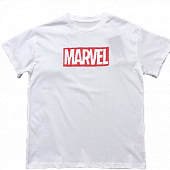 Картинка Футболка белая надпись Marvel от магазина LonnaMag