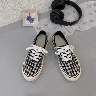 Кеды в стиле vans высокая подошва принт - гусиная лапка