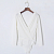 Картинка Боди белое длинный рукав глубокий V-вырез драпировка на запах от магазина LonnaMag