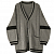 Картинка Кардиган серый oversize черные полосы 2 кармана от магазина LonnaMag