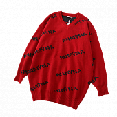 Картинка Свитер красный черные надписи ANMYNA oversize от магазина LonnaMag