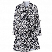 Картинка Платье серый лео принт верх рубашкой юбка на запах завязывается от магазина LonnaMag