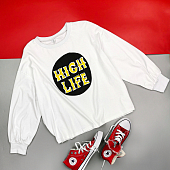 Картинка Белый свитшот HIGH LIFE  от магазина LonnaMag