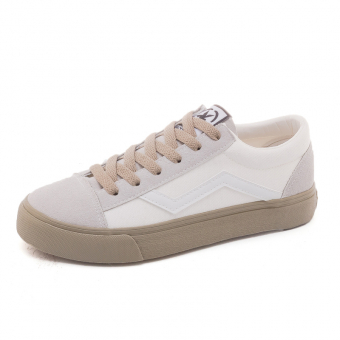 Кеды в стиле vans old skool цветная подошва - светлый верх