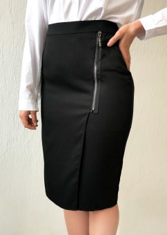 Юбка карандаш на запах с молнией сбоку plus size