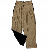 Картинка Брюки широкие с защипами спереди мелкая клетка сзади черные от магазина LonnaMag