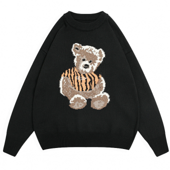 Свитер oversize Медвеженок вышивка