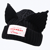 картинка Шапка острые кошачьи ушки подворот нашивка LoverBoy от магазина LonnaMag