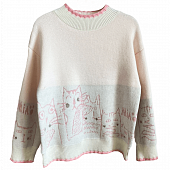 Картинка Свитер oversize мульт кошки коты контур MIA от магазина LonnaMag