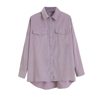Рубашка широкая клеш oversize вельвет 2 кармана
