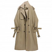 Картинка Тренч песочный oversize 6 пуговиц ружейный клапан от магазина LonnaMag
