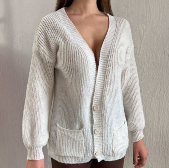 Кардиган пушистый oversize блестящая нить пуговицы