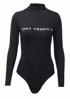 Боди водолазка рефлективная надпись DON’T TOUCH ME