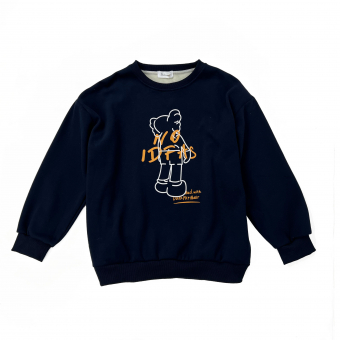 Свитшот oversize принт игрушка KAWS надпись NO IDEAS