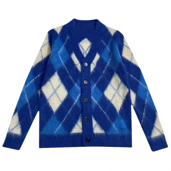 Кардиган пушистый oversize мохер ромбы