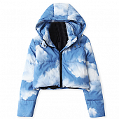 Куртка дутая коротка принт небо облака