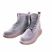 Ботинки высокие иск.замша пухлая подошва A-DIINA (мех)