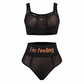 Картинка Комплект белья из сетки топ + высокие трусики I`m feeling от магазина LonnaMag