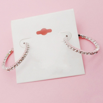 Серьги кольца в мелких стразах 3 см