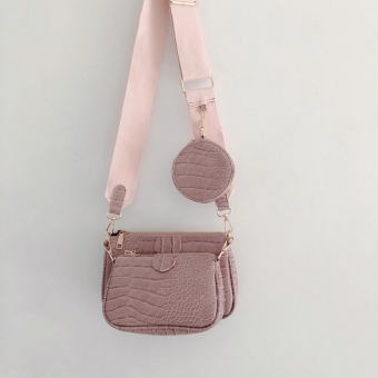 Сумка crossbody + мини сумка + круглый кошелек на ремне (крокодил)
