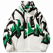 Картинка Куртка плюш на молнии oversize принт надпись граффити от магазина LonnaMag