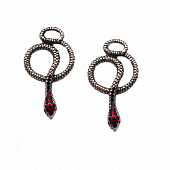 картинка Серьги змеи черно-красный окрас от головы от магазина LonnaMag