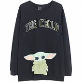 Картинка Свитшот oversize надпись The Child Малыш Йода от магазина LonnaMag
